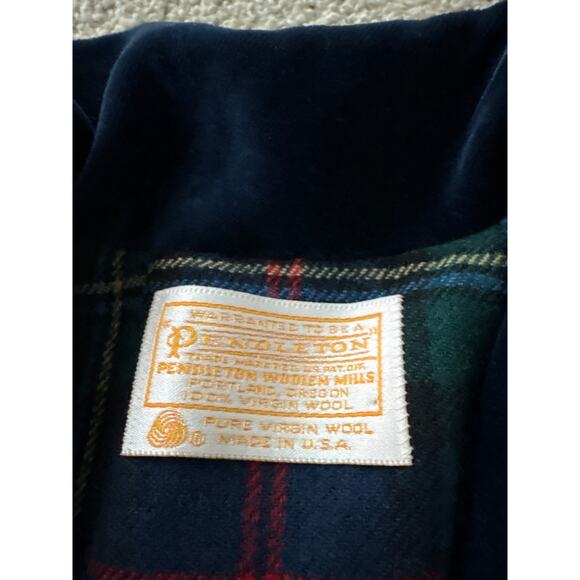 Vintage Pendleton Wool Tartan Blazer Velvet Collar - Picture 3 of 4